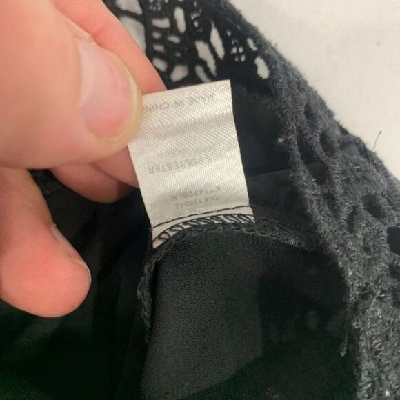 Charming Charlie Womens Black Lace Trim Blouse Size Medium - Picture 6 of 6